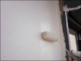 袖ケ浦市　外壁塗装　上塗り　クリーンマイルドシリコン