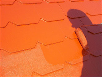 袖ケ浦市　屋根塗装　上塗り　ヤネフレッシュシリコン