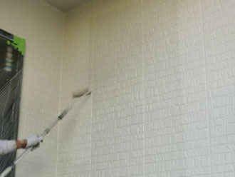 袖ケ浦市　外壁塗装　上塗り　ファインコートSi