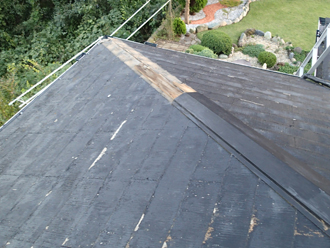 千葉県　袖ヶ浦市　屋根塗装　棟板金交換　点検　棟板金の飛散した部分