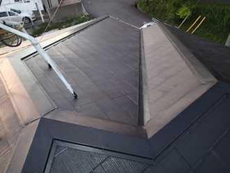 千葉県　袖ヶ浦市　屋根塗装　棟板金交換　点検　大屋根は問題なし