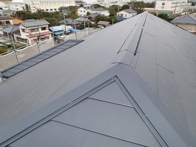 千葉県　館山市　外壁塗装　屋根カバー工法　完工後