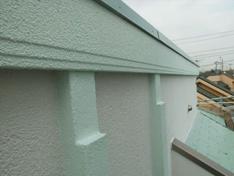 東京都世田谷区　外壁塗装　ツートン仕上げ　ライトグリーン
