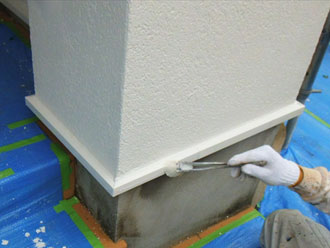 東京都世田谷区　外壁塗装　上塗り　ナノコンポジットW