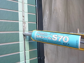 東京都北区　外壁塗装　目地補修　コーキング充填