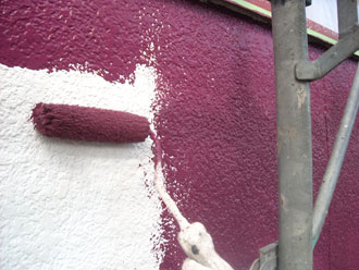 横浜市南区　屋根塗装　中塗り　水系ナノシリコン