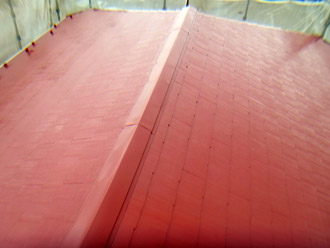 屋根塗装　シリコン系の遮熱塗料の「アレスクールSi」　屋根塗装完了