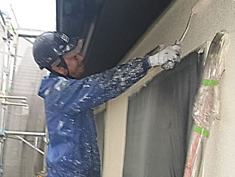 神奈川県横浜市青葉区　外壁塗装　上塗り　ナノコンポジットW