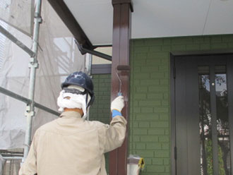 神奈川県横須賀市　細部塗装　玄関柱塗装