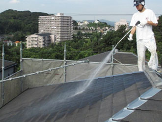 神奈川県横須賀市　高圧洗浄　屋根洗浄